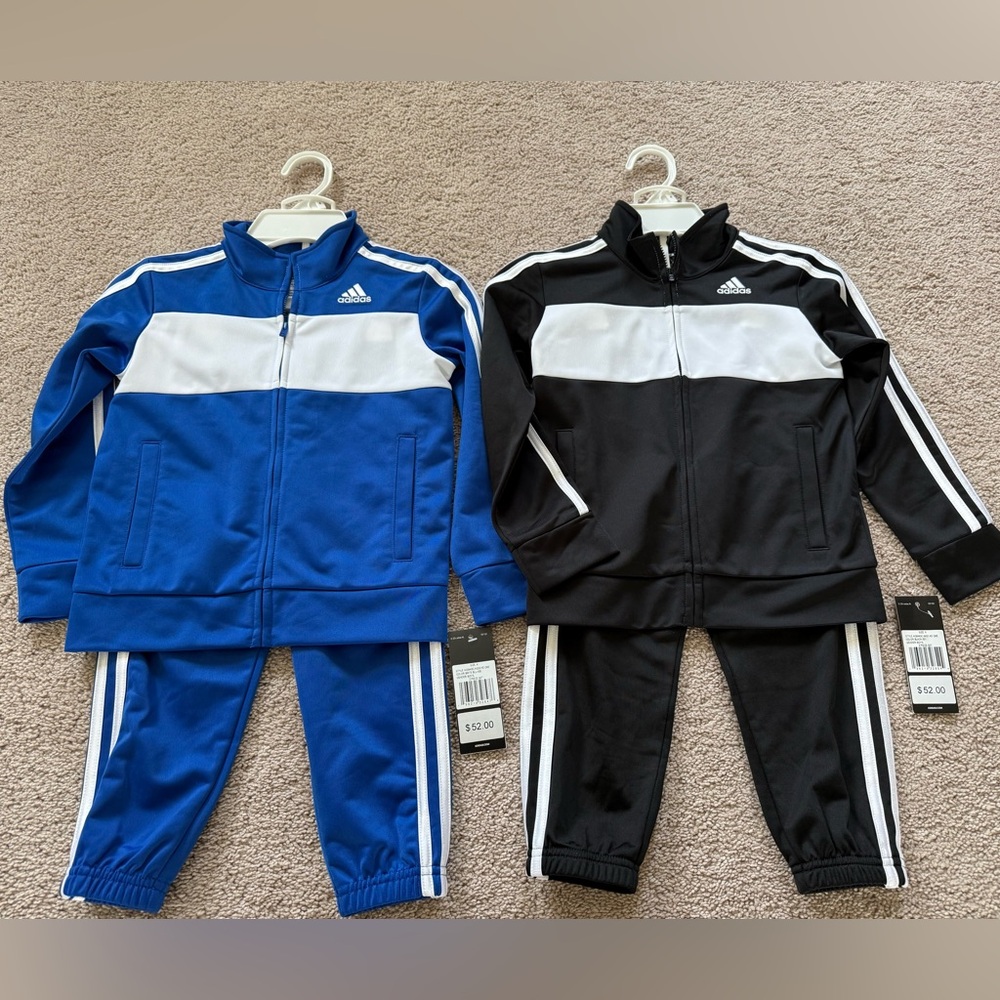 Adidas Blue and Black Track Suit 2-piece Set Bundle Size Boys 4
